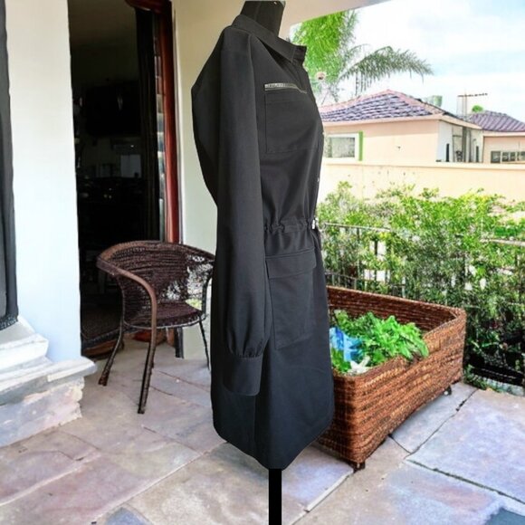 NWOT DEREK LAM ( 6 ) 10 CROSBY MINI SHIRTDRESS Long Sleeve Button Up Waist Tie - Picture 5 of 8